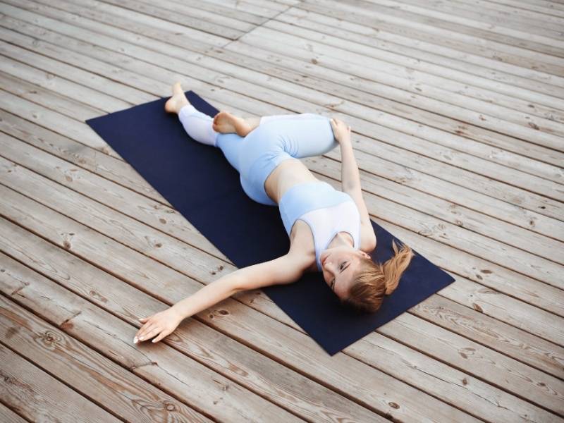 supine spinal twist pose